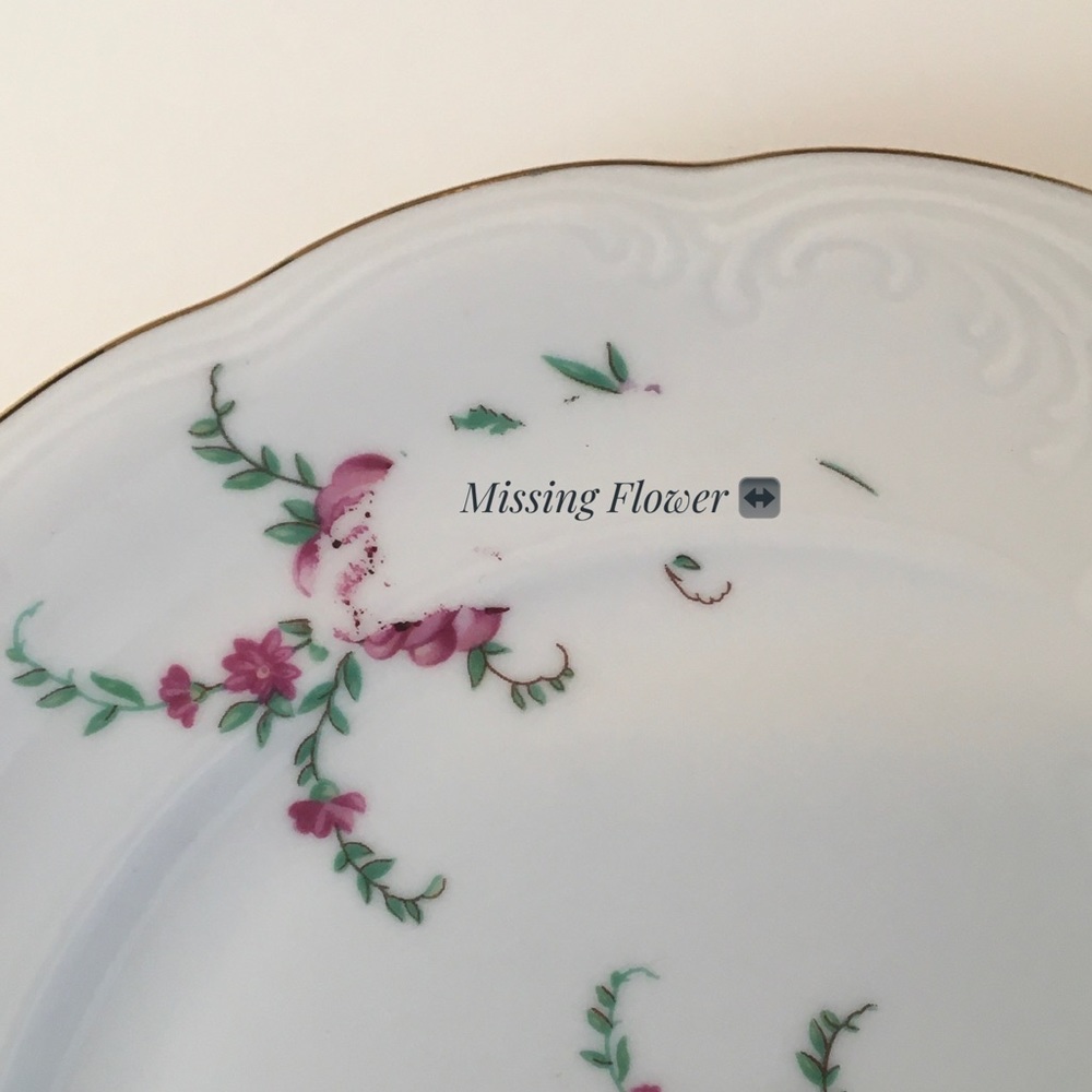 *Read Description* Set of 2 1940s Wawel Rose Garden Bread & Butter Plates Flawed - Picture 4 of 12